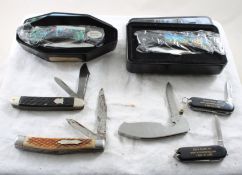 7 Pocket Knives & 2 Collector Knives in Tins