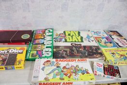 Tote Full Vintage Board Games with 1940's Scrabble