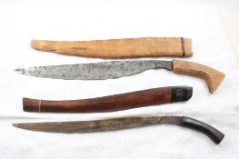 2 Handmade Knives in Wooden Sheaths