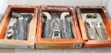 3 New/Old Stock Western Man Toy Cap Guns