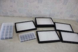 5 Riker Boxes & 2 Plastic Storage Boxes