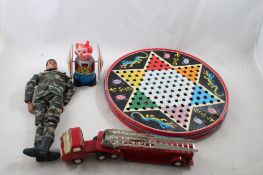 Soldier, Tonka Truck, Chinese Checkers, Windup Toy