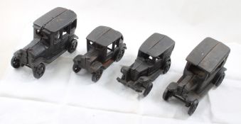 4 Cast Iron Antique Cars