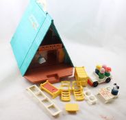 1974 Fisher Price A-Frame House with Extras