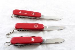 3 Swiss Army Knives Victorinox, Wenger & Other