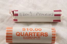 Roll Wheat Pennies, Roll Uncirculated Quarters