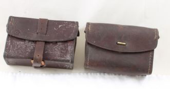 2 WW1 Leather Ammunition Pouches