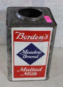 Borden's 25 Pound Malted Milk Advertising Tin Can