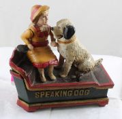 Cast Iron Speaking Dog Bank- made in China
