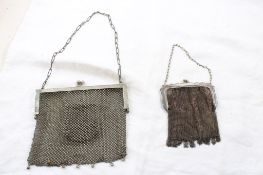 2 Chain Link Mesh Flapper Purses