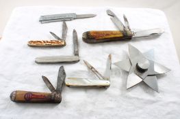 6 Pocket Knives & 1 Throwing Star