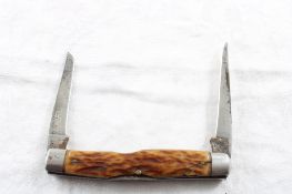Remington UMC 2 Blade Knife Bone Handle