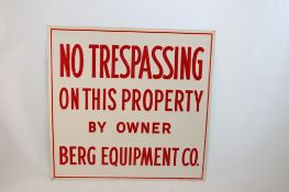 No Trespassing Metal Sign Sioto Sign Co. Kenton OH