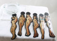 6 Penthouse Swizzle Sticks, Playboy Glass Ashtray