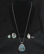 Sterling Turquoise, Aventurine, MOP & Onyx Jewelry