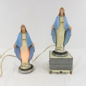 2 Hartland Virgin Mary Plastic Lamps & Music Box