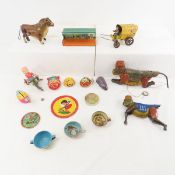 Vintage Tin Toys, climbing monkeys, cups and more