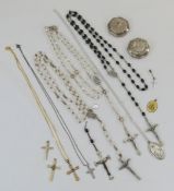 Religious Jewelry, Rosary & Boxes- some sterling