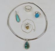 Sterling Silver, Opal & Turquoise Jewelry