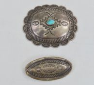 Antique Navajo Silver & Turqouise Hair Ornaments