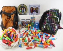 PEZ and PEZ Collectibles with 2 Backpacks