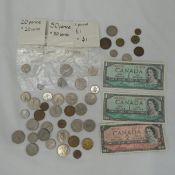 Canadian Notes & British & European Coins