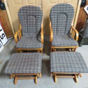 2 Glider Rockers with Foot Stools