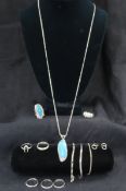 Sterling, Turquoise & Onyx Jewelry