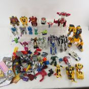 Collection of Transformers toys