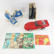 Converese Shoes, 1978 Corvette Decanter & Books