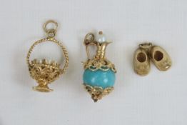 3 14kt Gold Charm Bracelet Charms