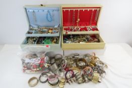 2 Vintage Jewelry Boxes, Bracelets & Other Jewelry