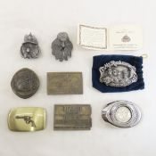 8 Collector Belt Buckles South Dakota, Ike Dollar