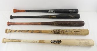 5 game Used Baseball Bats- some signed