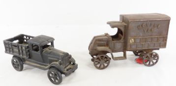Cast iron moving van & truck