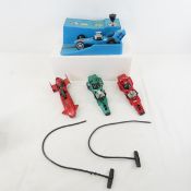 Hasbro Blue Slick shifter car & 3 Zip Strip cars