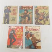 5 10 cent Dell Westerns Wagon Train, Silvertip