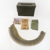 Ammunition 30 caliber blanks in boxes & bandolier