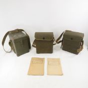 2 US signal corps telephones in cases with papers