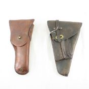 2 US Military leather pistol holsters
