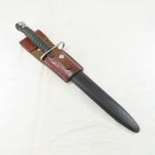 Swiss Army Bayonet & Scabbard with Leather Frog