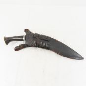 WWII Kukri knife with sheath & frog