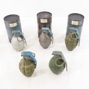 5 inert grenades, 3 MK-2 Pineapple Frag with tubes