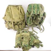 US Military assault vest and 2 backpacks