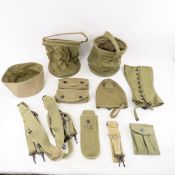 WWII US Military canvas items, rifle straps