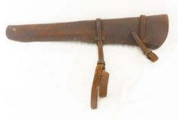 Antique Leather K.B. H.A.B. Cavalry rifle scabbard