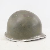 US Military M1 helmet shell front seam