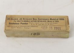 Ammunition 20 Cal.45 Revolver Ball Cartridges 1911