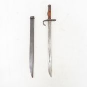 Unmarked Bayonet with scabbard, 19.5in overall