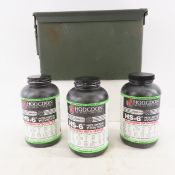 3 1lb cans Hodgdon HS-6 pistol/shotgun powder